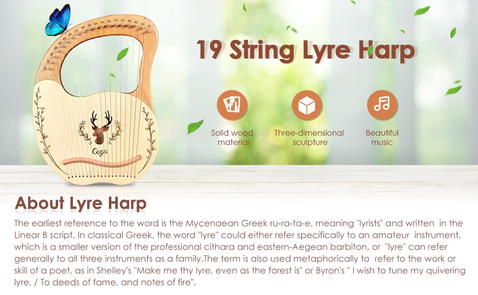 19 Strings Lyre Harp