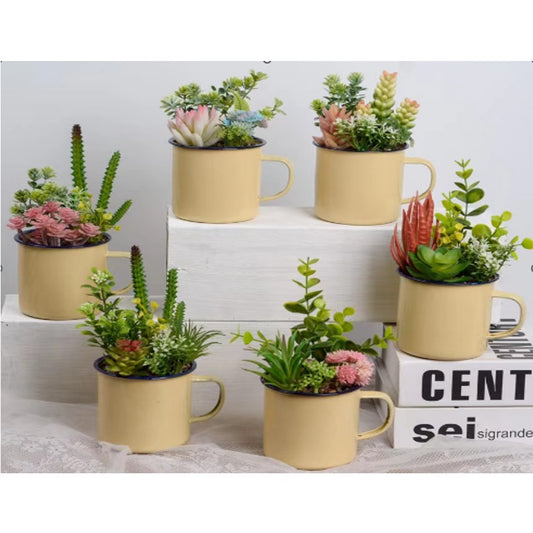 Artificial Cactus in Traditional Cup