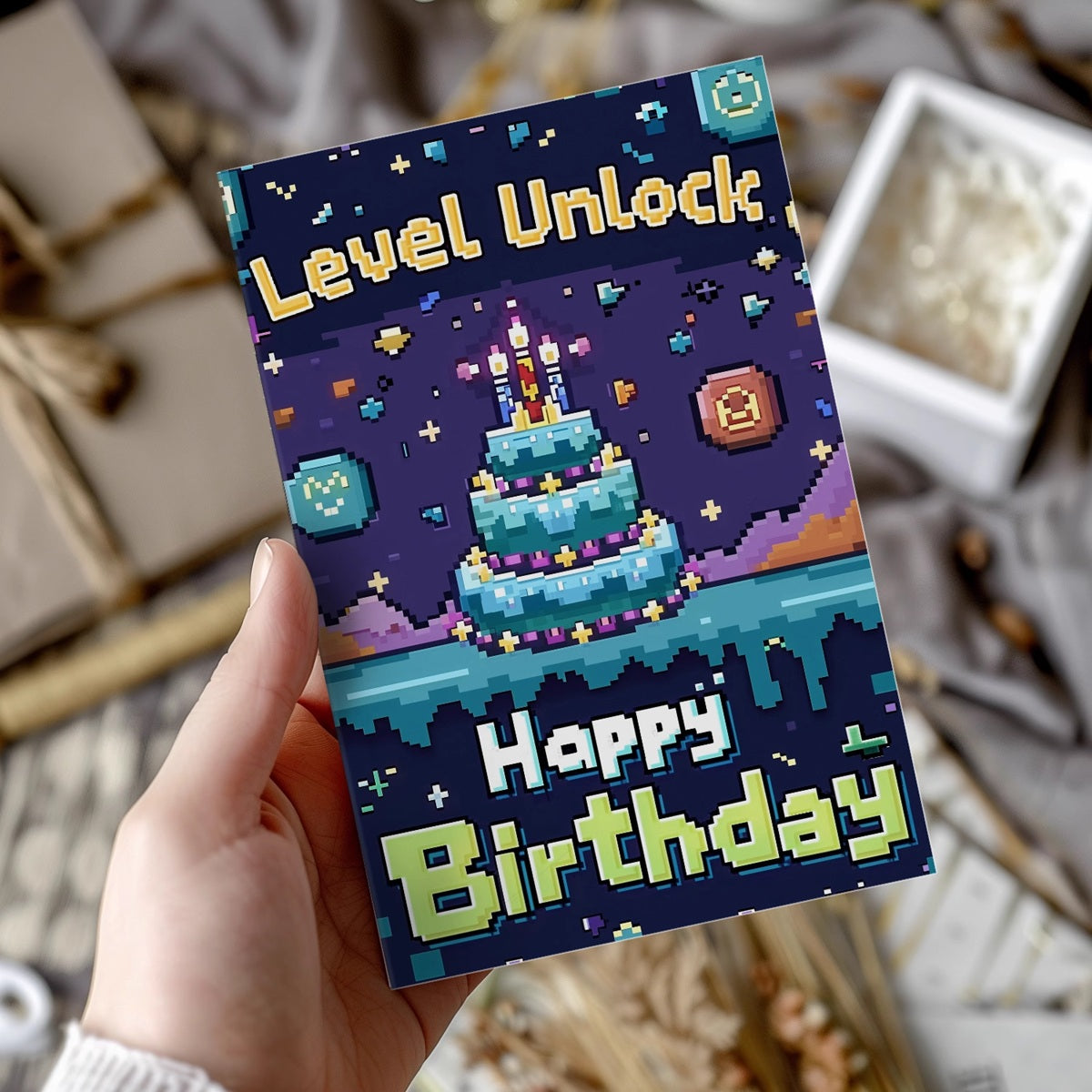 GC-HLL Level Unlock Happy Birthday Greeting Card