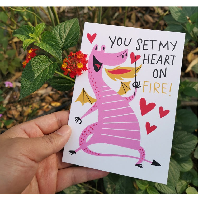 GC-UG You Set My Heart On Fire Love Greeting Card