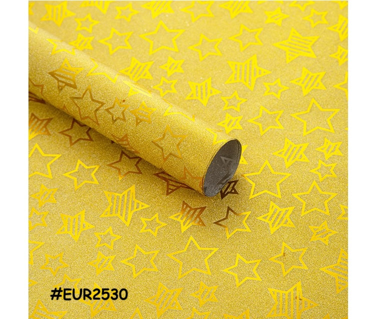 Gold Print Gift Wrapper EUR2530 Gold Stars