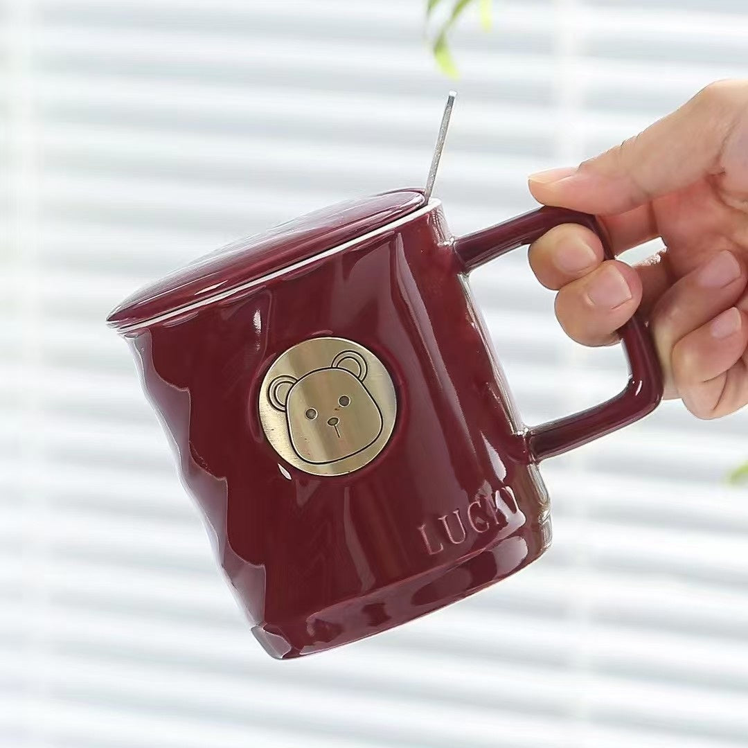 HY-1170 Bronze Imprinted Lucky Bear Mug (1 piece)