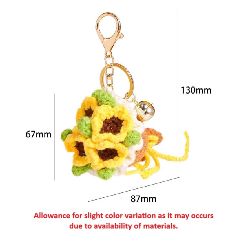 Keychain Crochet Flower Bouquet