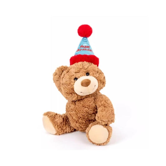 Plushies - Bear with Birthday Hat 35cm