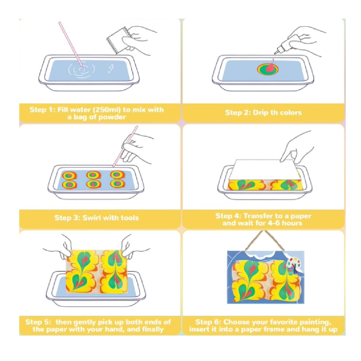KIDDY COLOR PAPER MARBLING SET