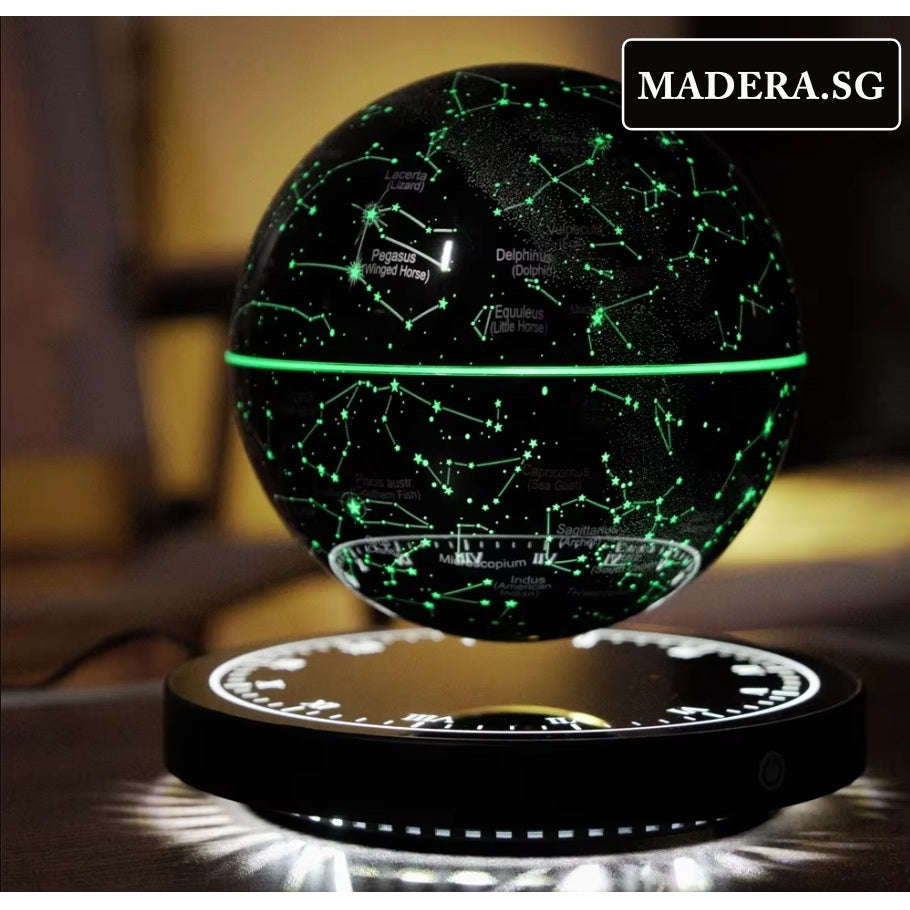 NV Maglev Levitating Constellation Ball, Levitating Star Night Light Globe (Roman Clock Design Base) 14cm