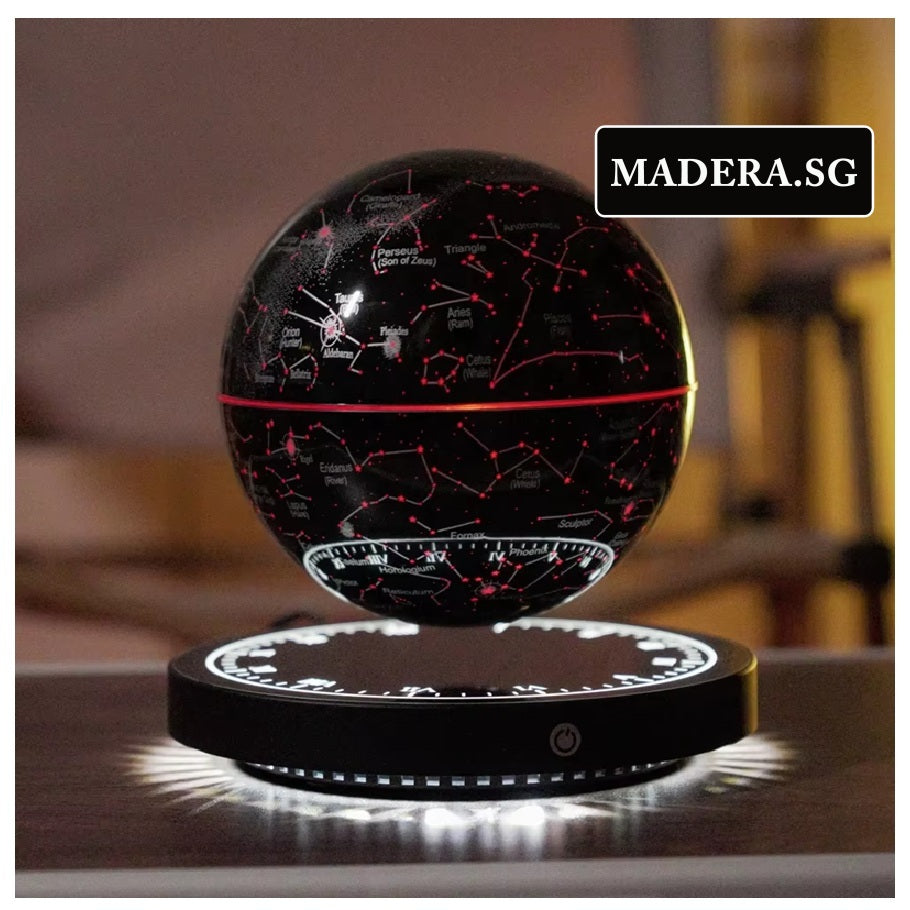 NV Maglev Levitating Constellation Ball, Levitating Star Night Light Globe (Roman Clock Design Base) 14cm
