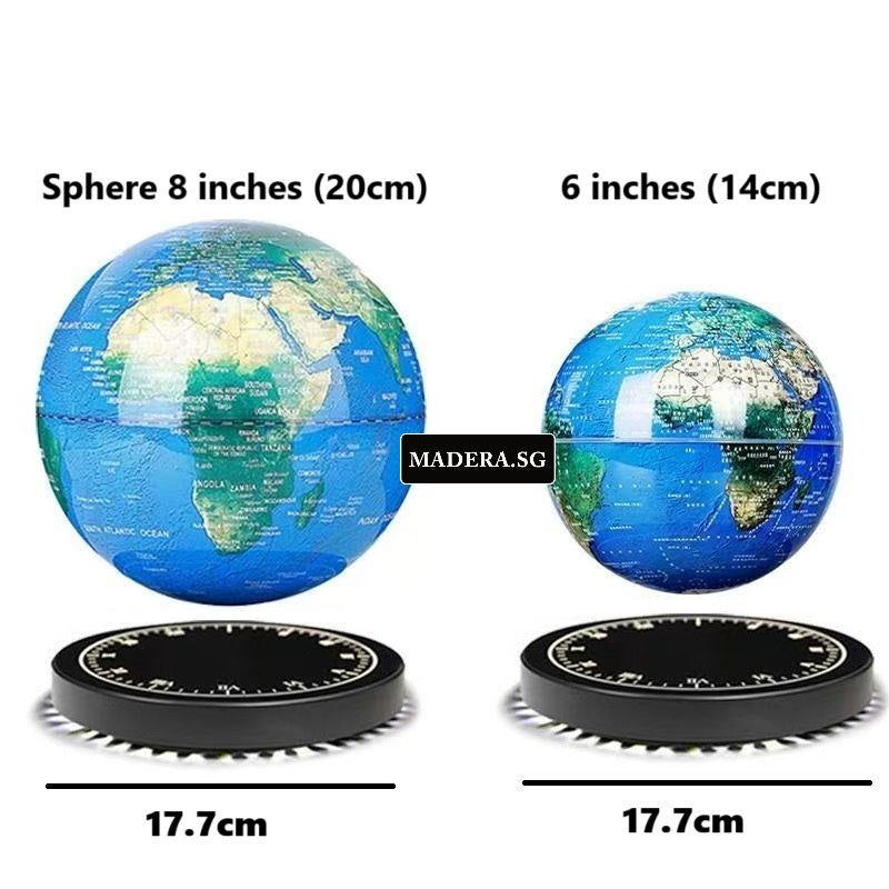 NV Magnetic Levitating World Globe (Roman Clock Design Base) 20cm