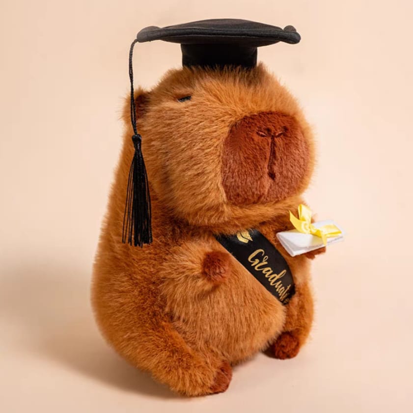 Plush Graduation Capybara 25cm
