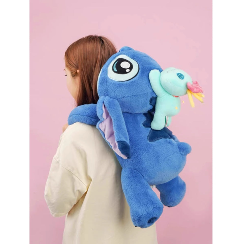 Plush Stitch with Scrump Atop Head Huggable 53cm