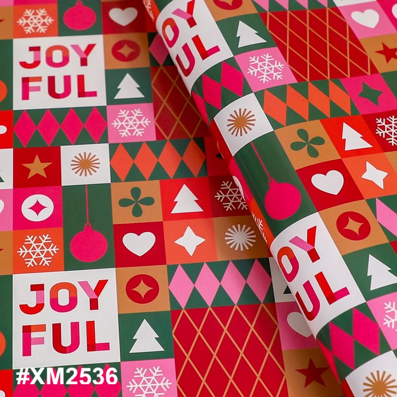 Regular Christmas Gift Wrapper XM2536 Joyful Christmas