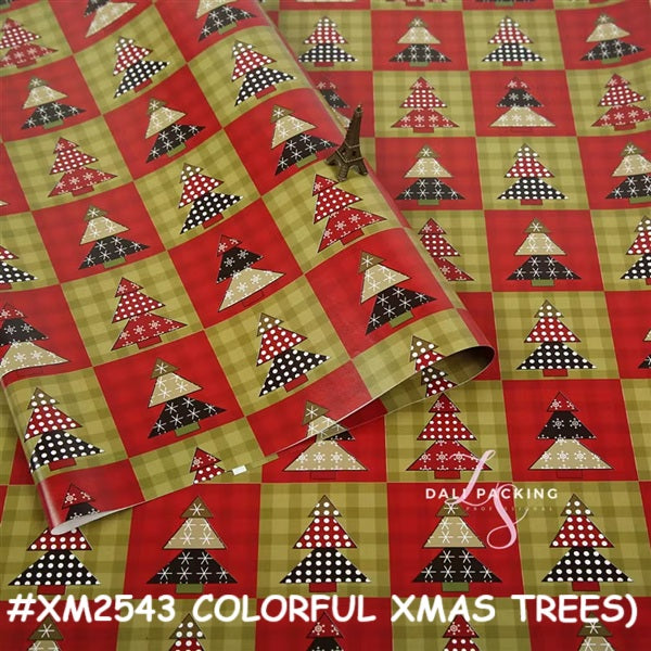 Regular Christmas Gift Wrapper XM2543 Colorful Trees