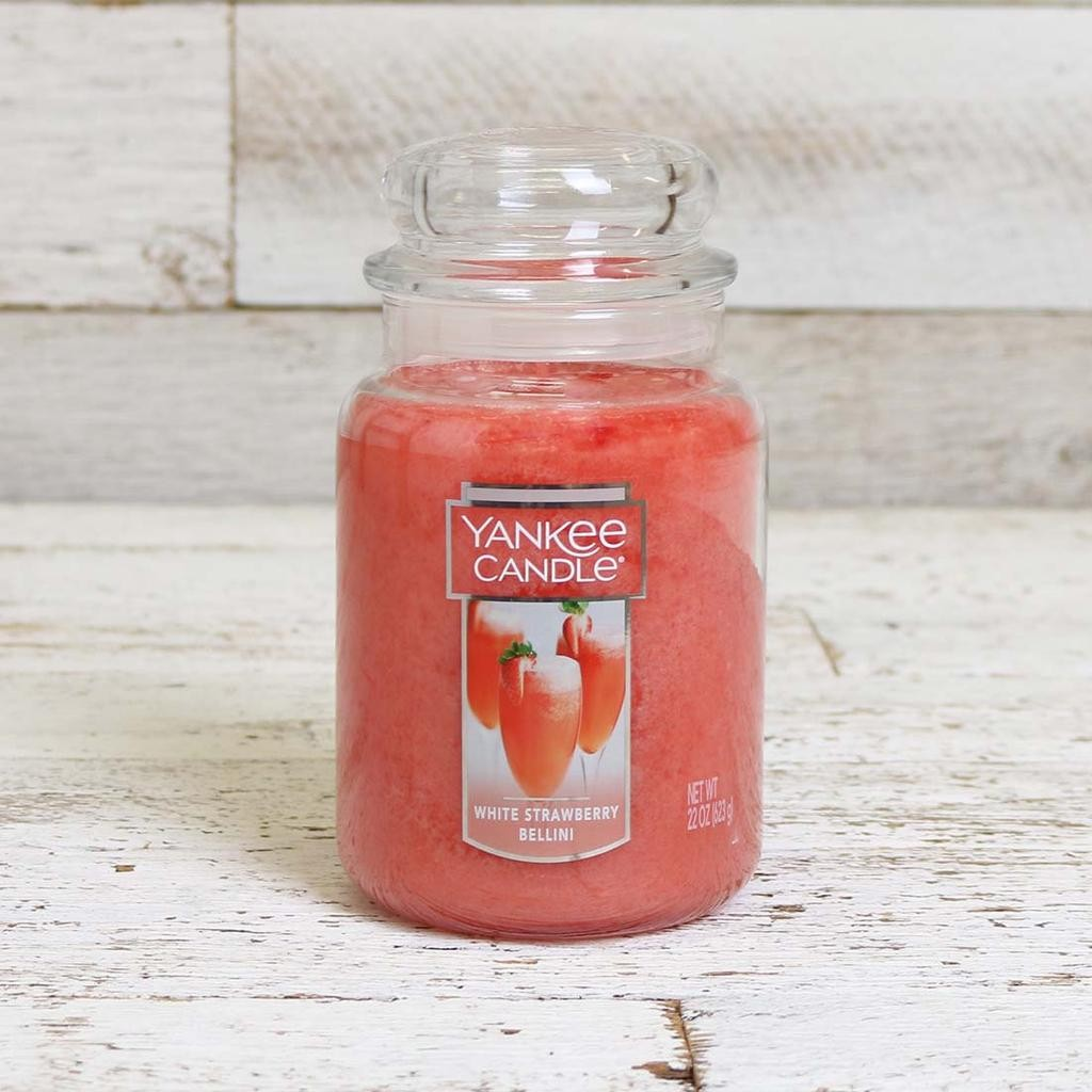 White Strawberry Bellini Classic Large Jar Candle 623gms