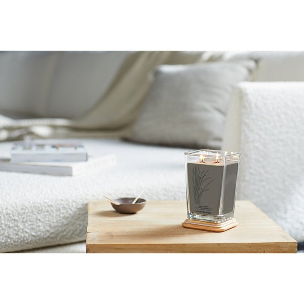 Well Living Large Square Candle - Grounding Vetiver & Incense