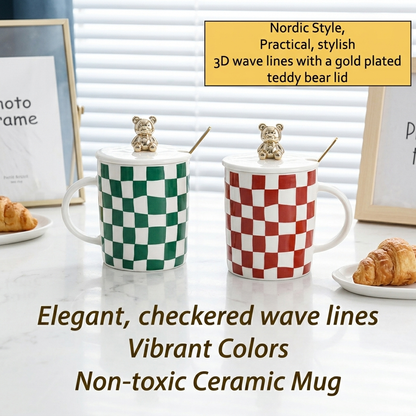 Mug YX-535 Checkered - Gold Bear