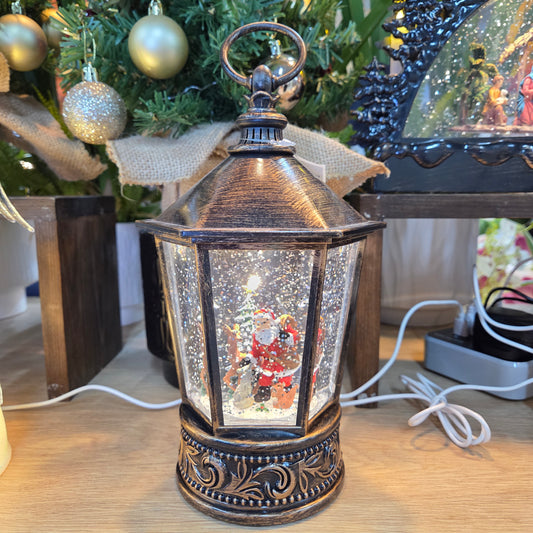 WDL-24077A Santa Hexagon Snowing Music Lamp