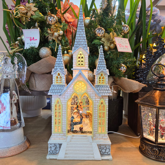 WDL-1995A Cathedral Snowing Music Lamp 3-1 (42cm height)