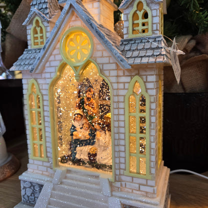 WDL-1995A Cathedral Snowing Music Lamp 3-1 (42cm height)