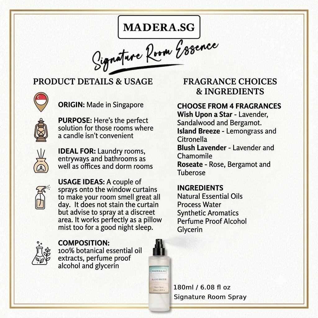 Madera SG Signature Room Spray Room Essence 180ml - Roseate