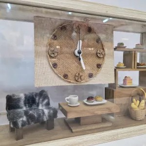 6x12" Handcrafted Clock w/ Glass Vase (*ornaments within will vary slightly)