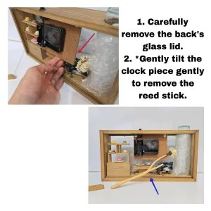 6x12" Handcrafted Clock w/ Glass Vase (*ornaments within will vary slightly)