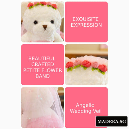 Bridal Wed Bear 45cm Pink (1 Pair)