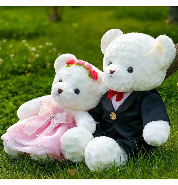 Bridal Wed Bear 45cm Pink (1 Pair)