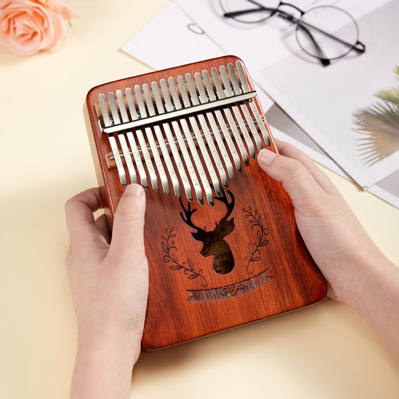 Cega Authentic 17 Keys Kalimba African Mahogany Wood Thumb Piano - Reindeer DW