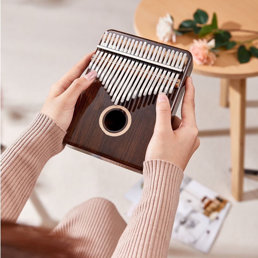Cega Authentic 21 Keys Kalimba Ring Walnut Wood Thumb Piano