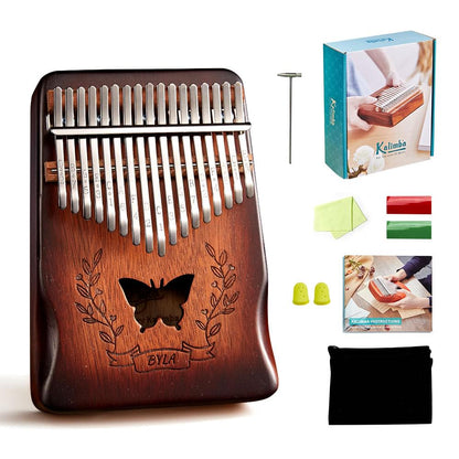 Cega Authentic 17 Keys Kalimba African Mahogany Wood Thumb Piano - Butterfly DW