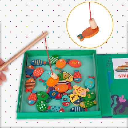NV Children's Wooden Magnetic Fishing Word Game