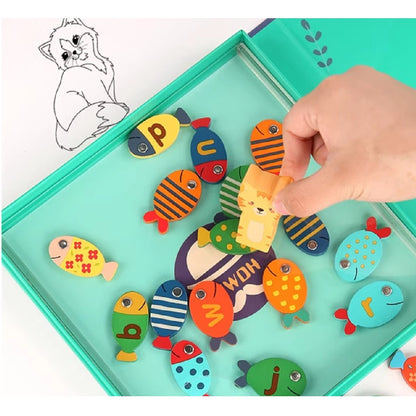 NV Children's Wooden Magnetic Fishing Word Game