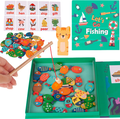 NV Children's Wooden Magnetic Fishing Word Game
