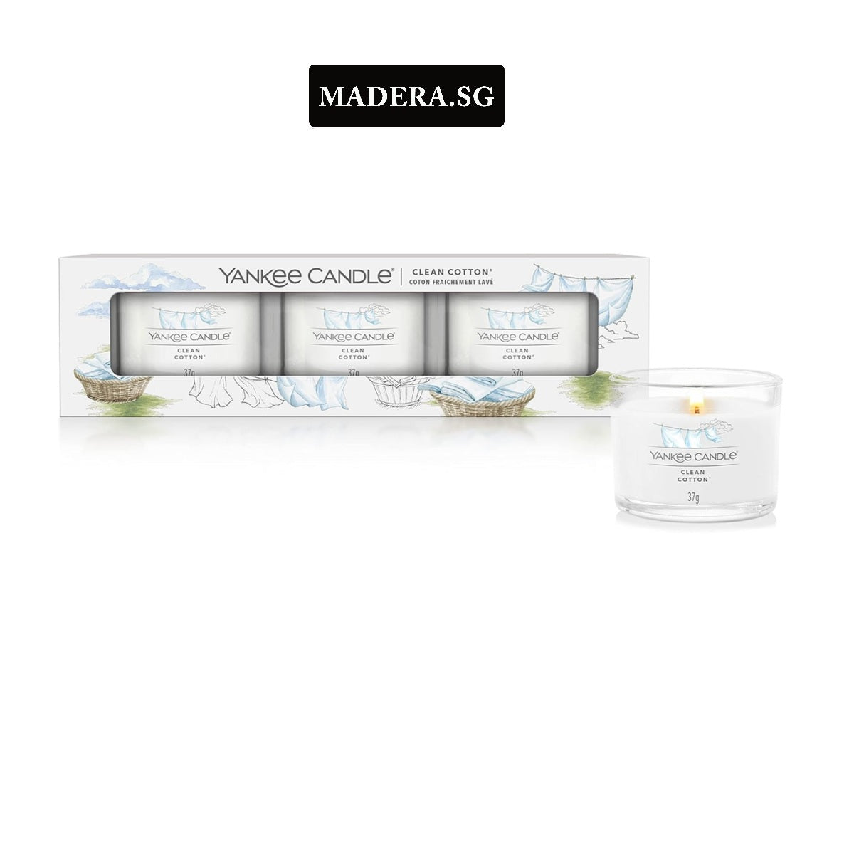 Clean Cotton 3pcs-Mini Candles Gift Set