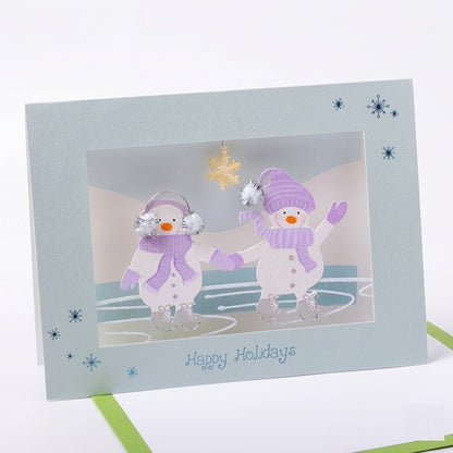 GC-BG-10236 Snowman Christmas Greeting Card 16x21cm