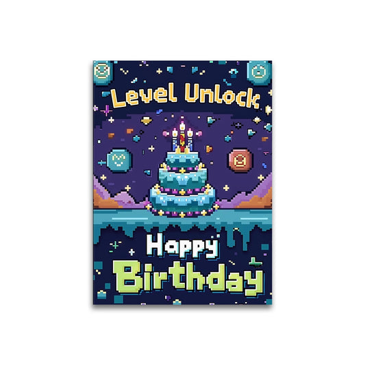 GC-HLL Level Unlock Happy Birthday Greeting Card