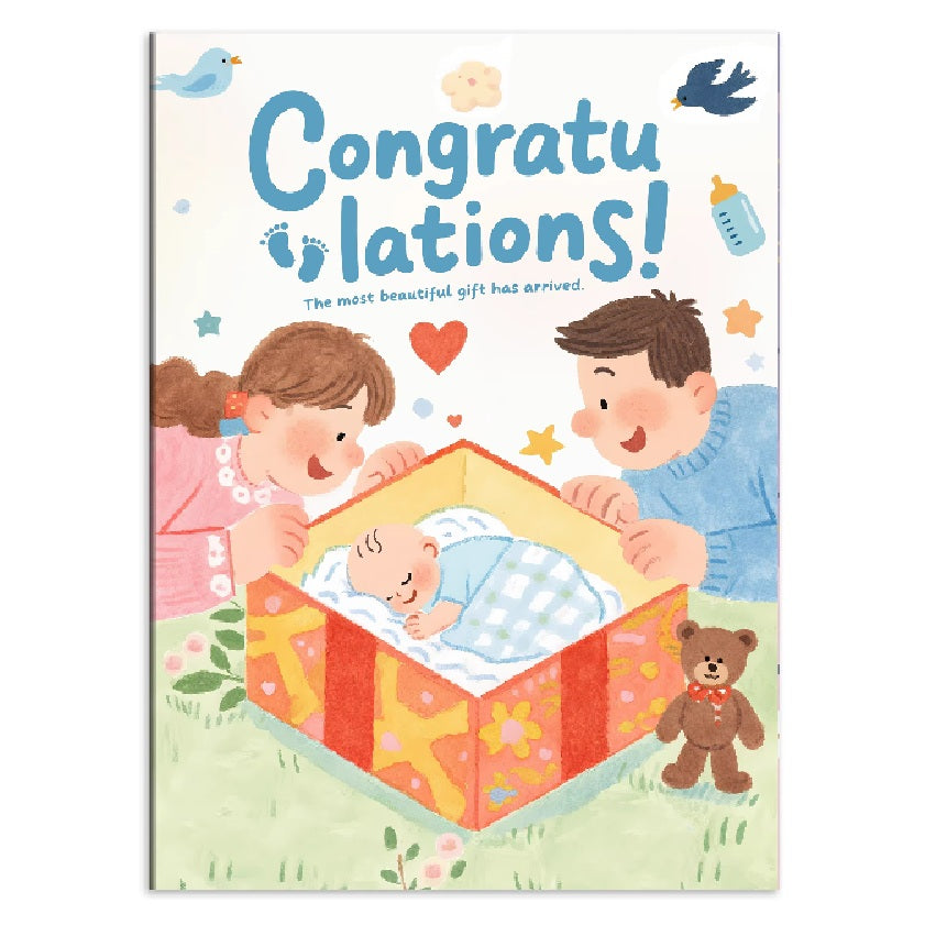 GC-HLL New Born Congratulations Parents Greeting Card