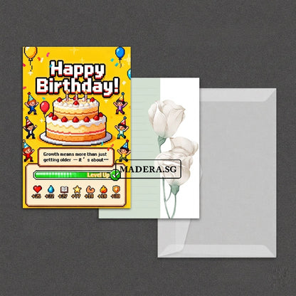 GC-HLL Yellow Arcade 14x21CM Birthday Greeting Card