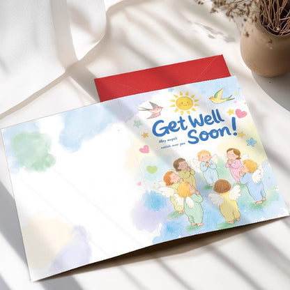 GC-HLL Angels 14x21CM Get Well Soon Greeting Card