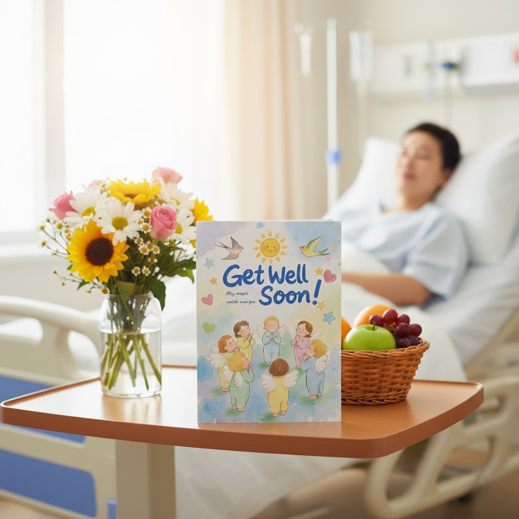 GC-HLL Angels 14x21CM Get Well Soon Greeting Card
