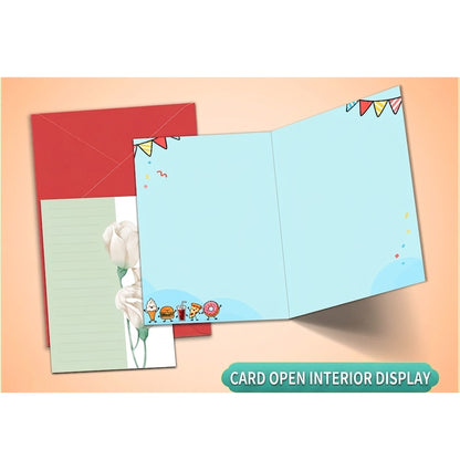 GC-HLL Blue Food 14x21CM Birthday Greeting Card