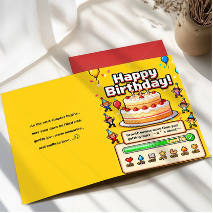 GC-HLL Yellow Arcade 14x21CM Birthday Greeting Card