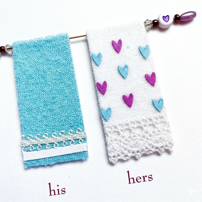 GC-Pap Him & Her Towels Wedding Congratulations Greeting Card