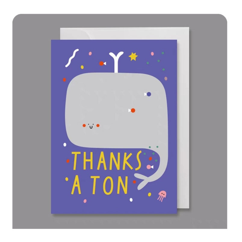 GC-UG Whale Thanks A Ton All Occasion Greeting Card