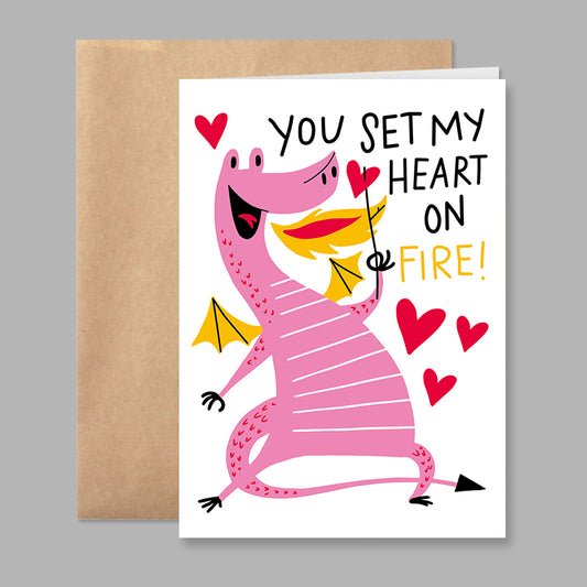 GC-UG You Set My Heart On Fire Love Greeting Card