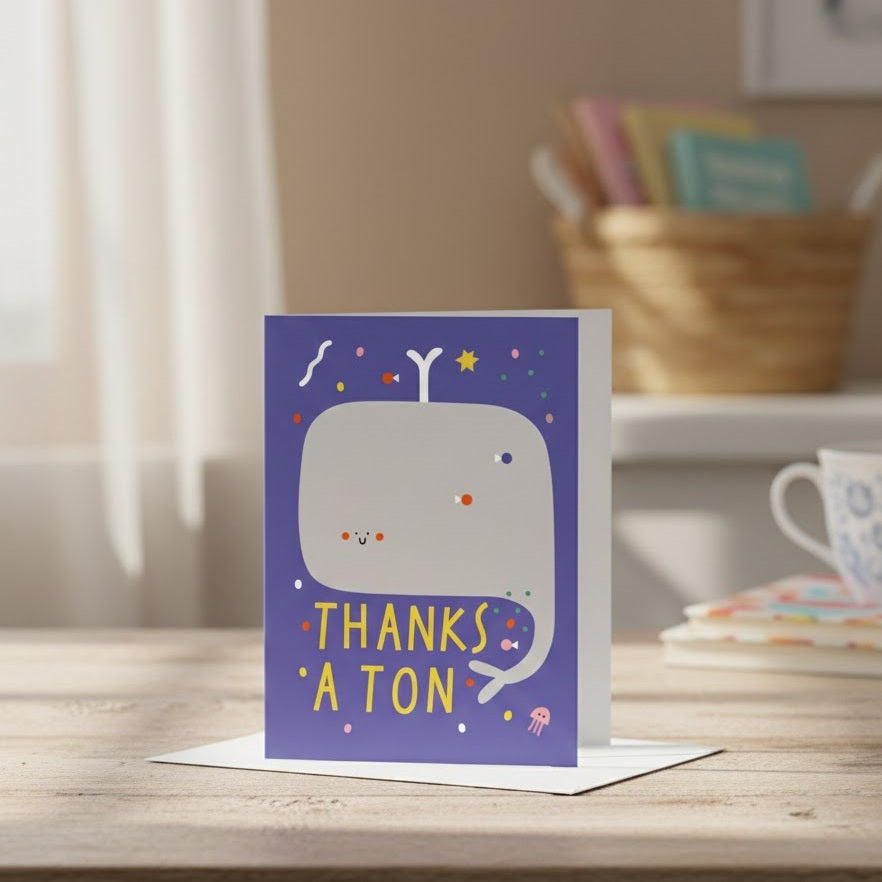 GC-UG Whale Thanks A Ton All Occasion Greeting Card