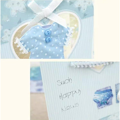 GC New Born Baby Blue Dress 14x21cm Greeting Card