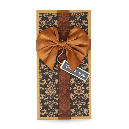 GC Thank You Damask Ribbon 10x20cm All Occasion Greeting Card