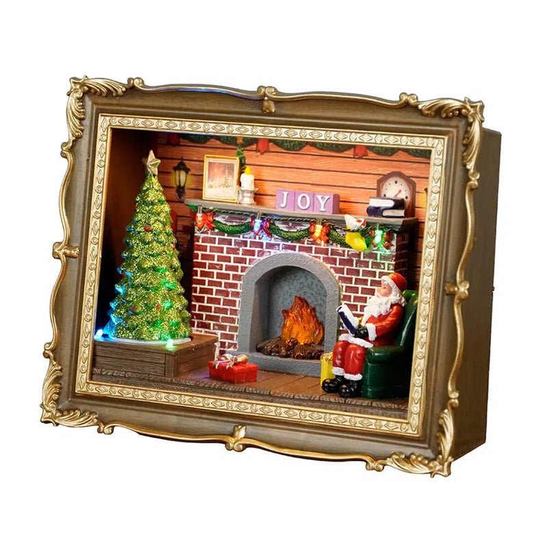 GNL-002 Santa House Fireplace Music Ornament