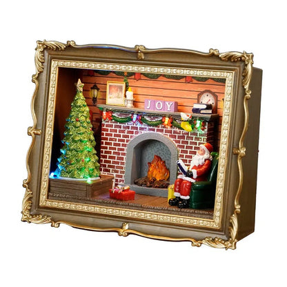 GNL-002 Santa House Fireplace Music Ornament